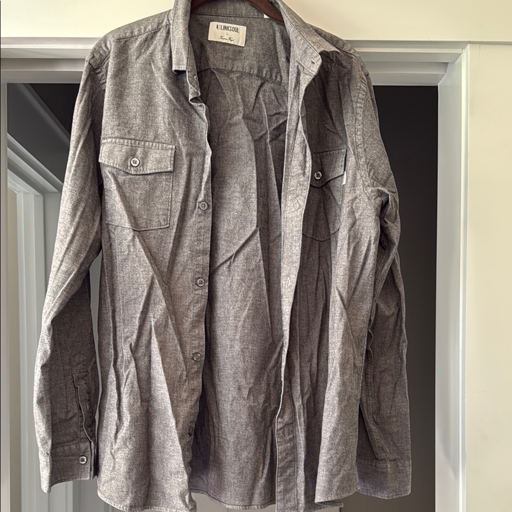 Linksoul Men's Charcoal Lightweight Shirt Jacket